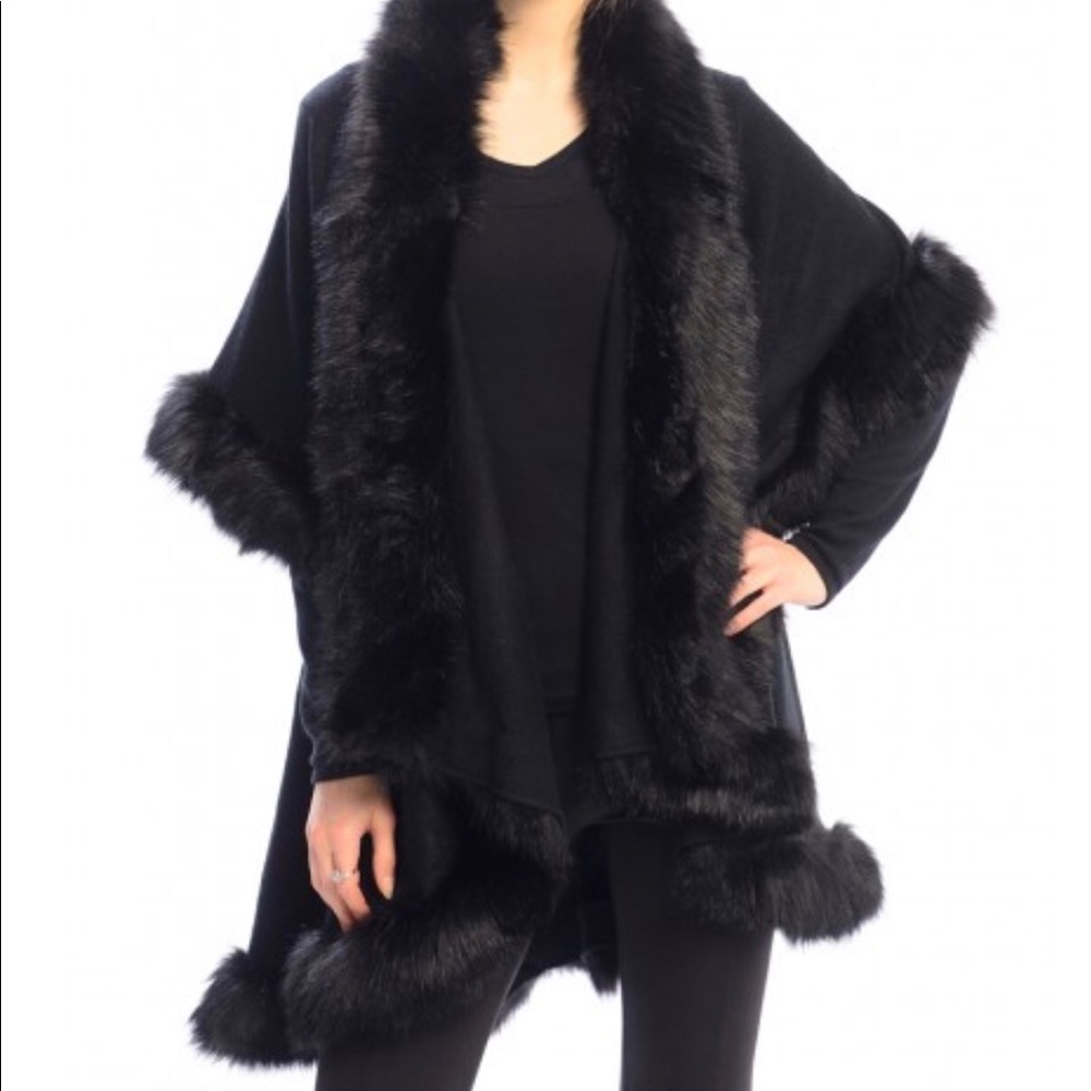 Double Faux Fur Shawl